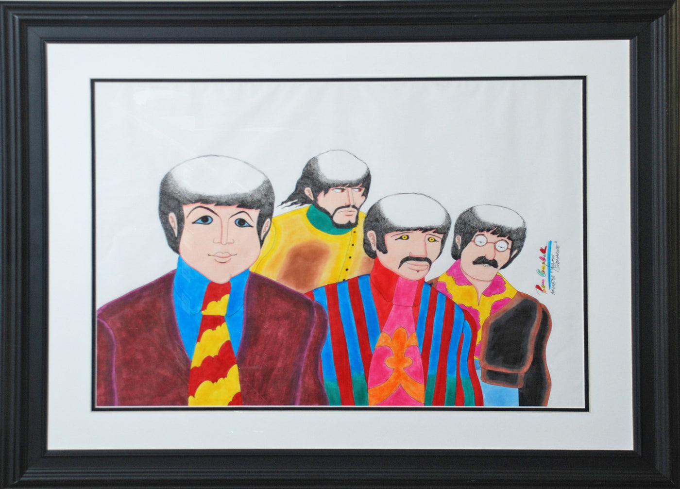 Original The Beatles Yellow Submarine Drawing by Ron Campbell
