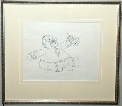 Original Walt Disney Production Drawing from Mother Goose Goes Hollywood featuring Wallace Beery as Little Boy Blue