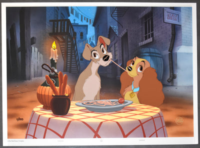 Original Walt Disney Limited Edition Cel Bella Notte from Lady and the Tramp