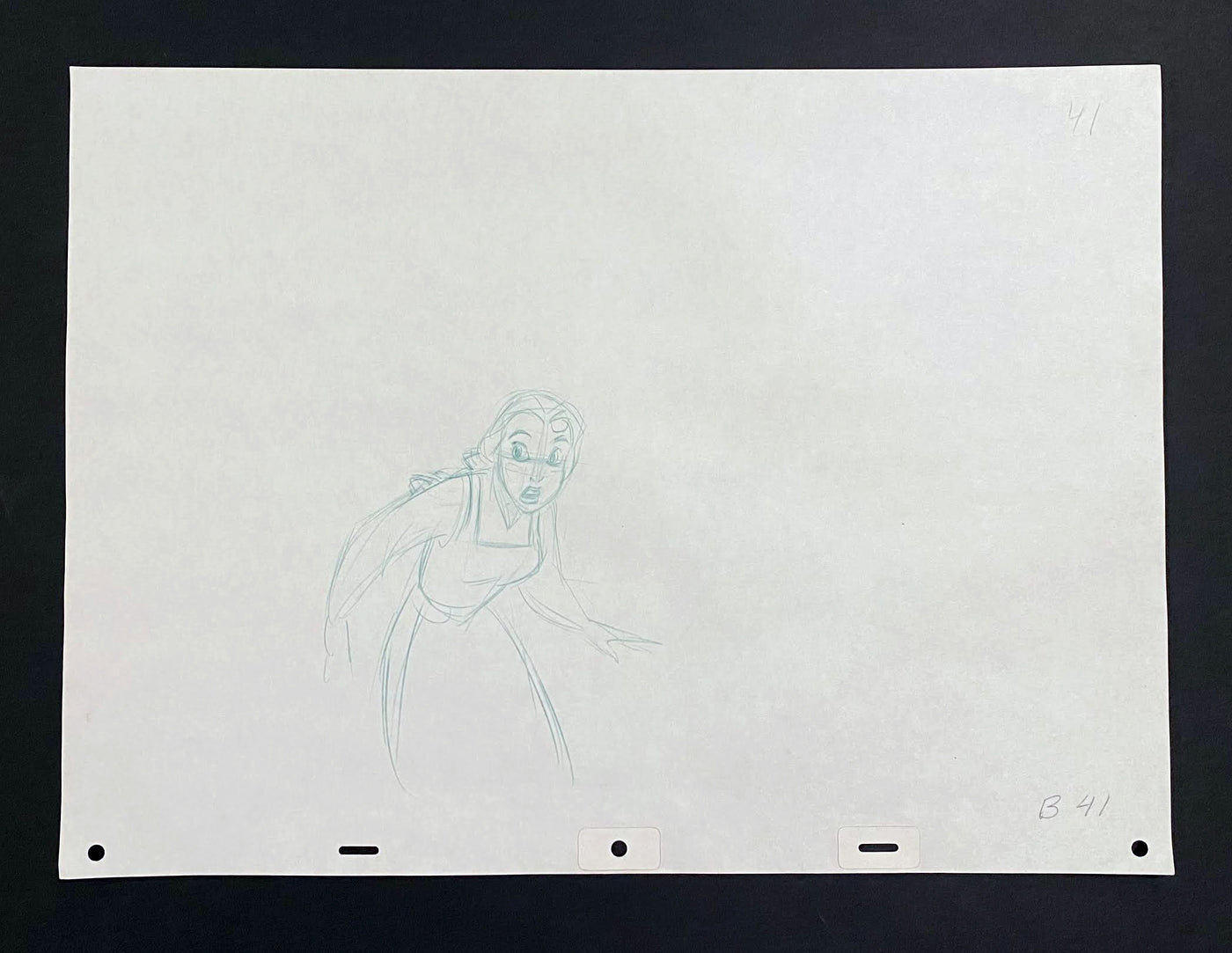 Original Walt Disney Production Drawing from Beauty and the Beast featuring Belle