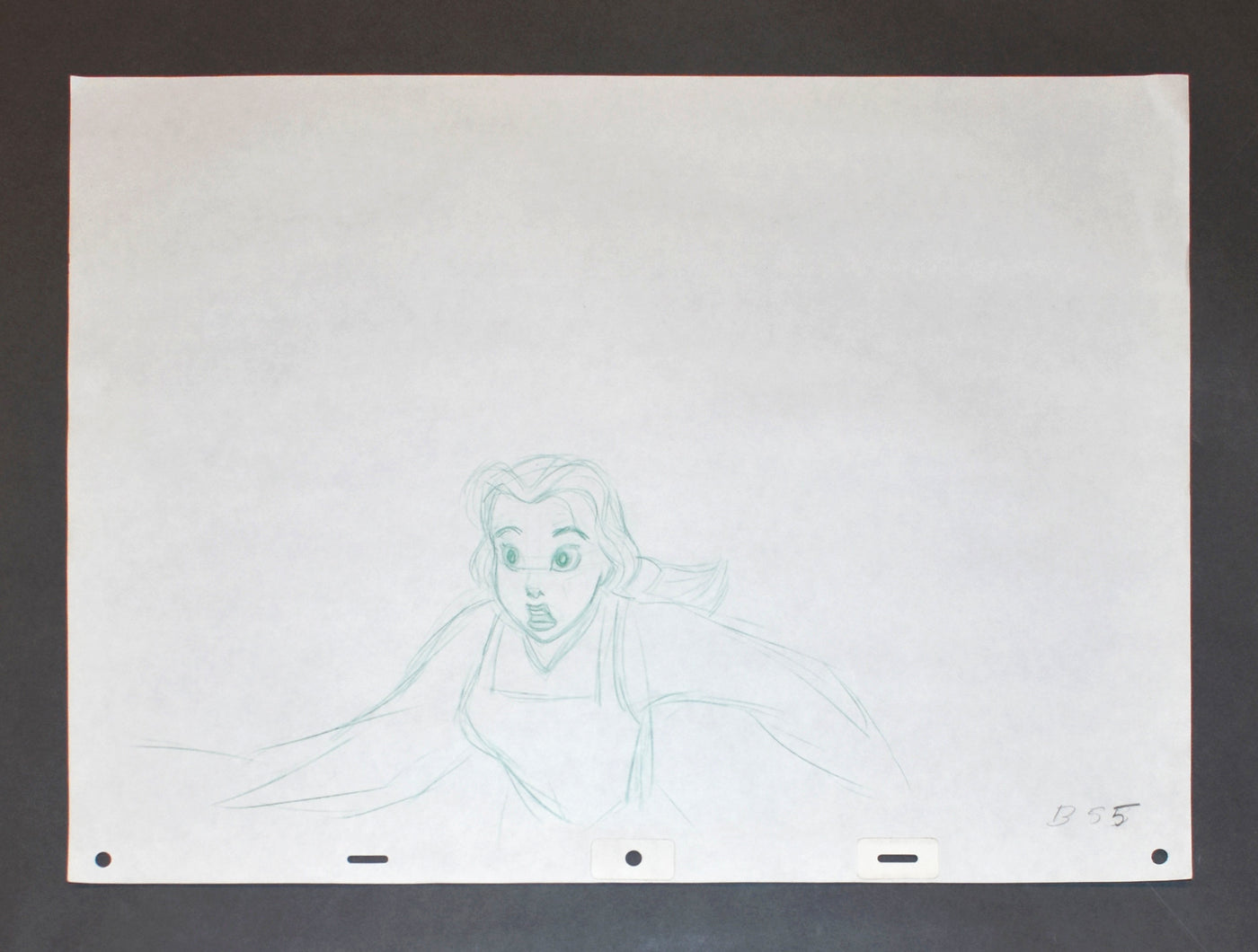 Original Walt Disney Production Drawing from Beauty and the Beast featuring Belle