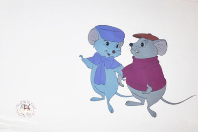Original Walt Disney Production Cel from The Rescuers featuring Miss Bianca and Bernard