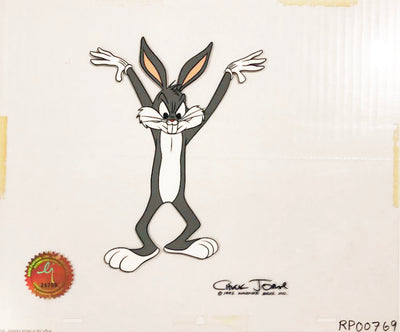 Original Warner Brothers Production Cel and Production Drawing featuring Bugs Bunny