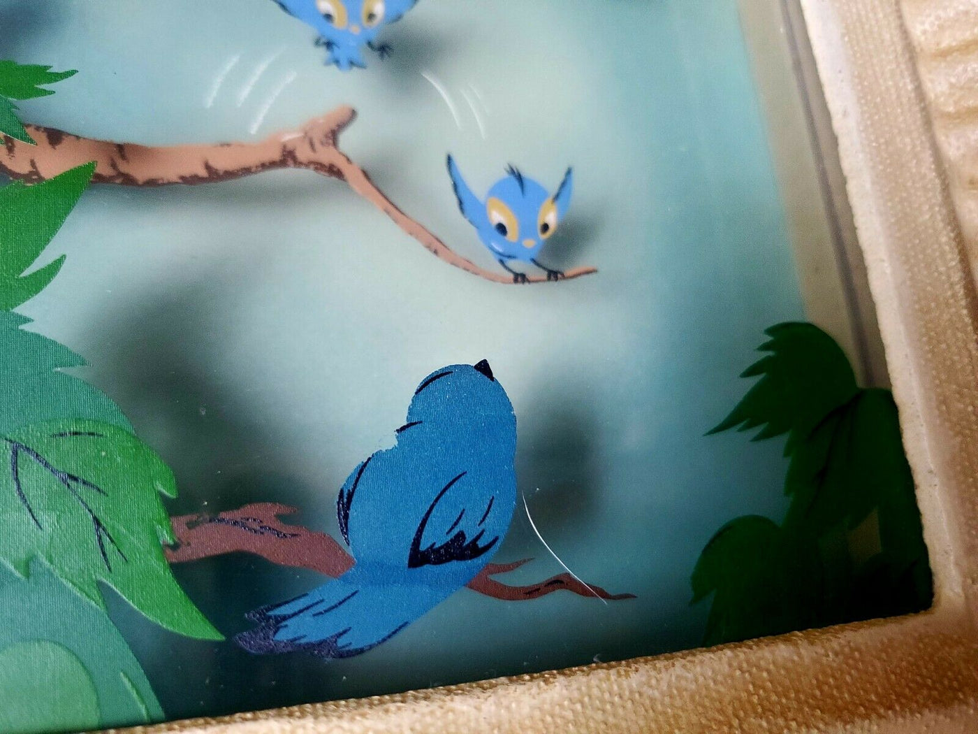 Original Walt Disney Multiplane Painting "Bluebirds in Spring" No. 11 from Bambi