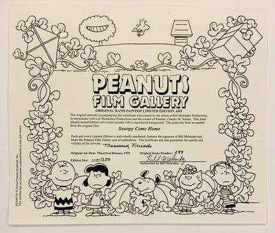 Original Peanuts Limited Edition Cel, Treasured Friends, Signed by Bill Melendez
