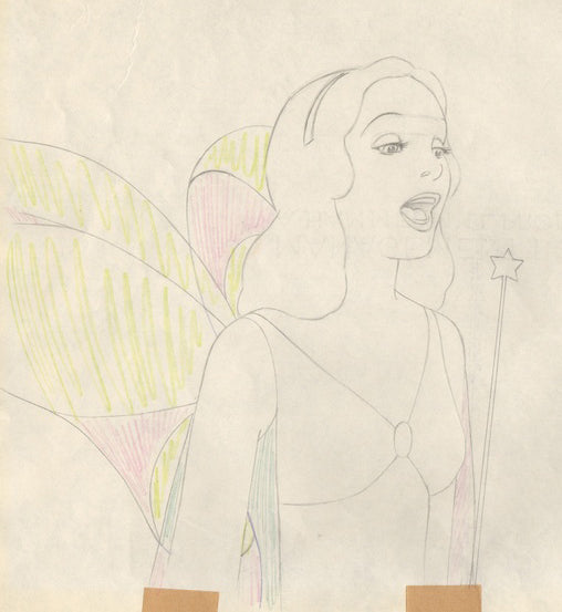 Original Walt Disney Production Drawing from Pinocchio featuring the Blue Fairy