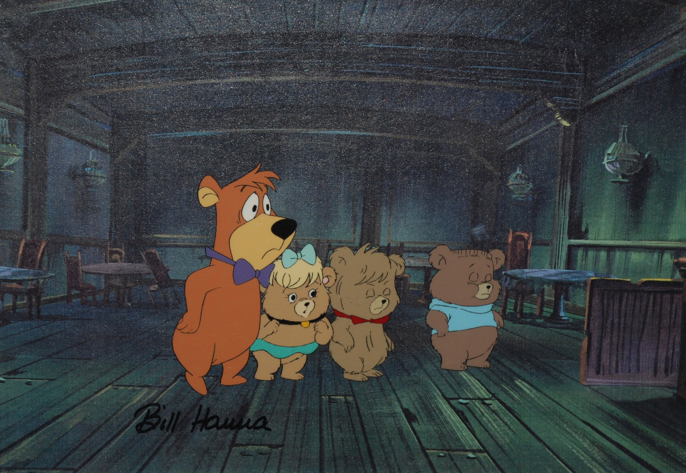 Original Hanna Barbera Production Cel Featuring Boo Boo, Signed by Bill Hanna
