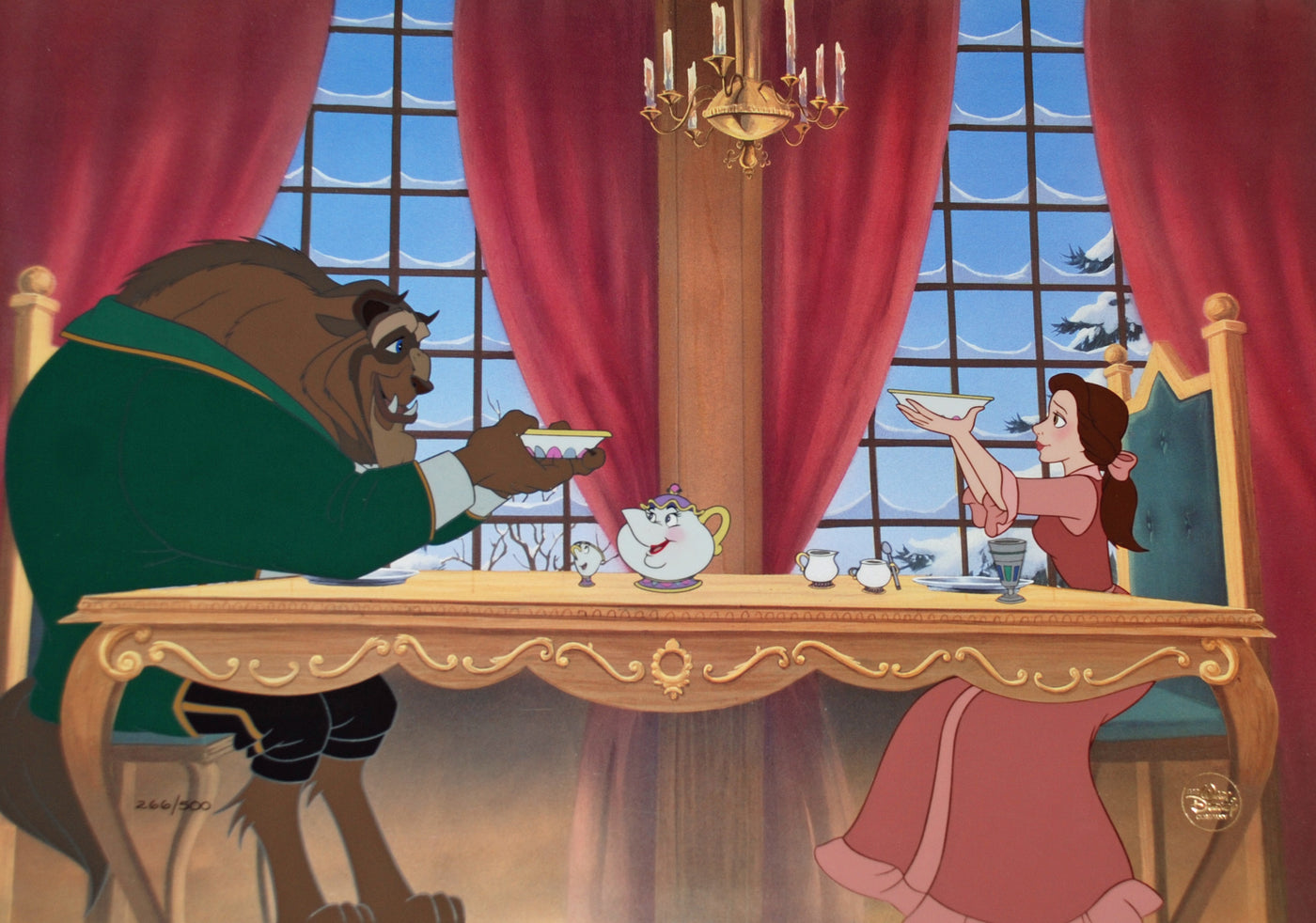 Walt Disney Beauty and the Beast Animation Limited Edition Cel, Breakfast for Two
