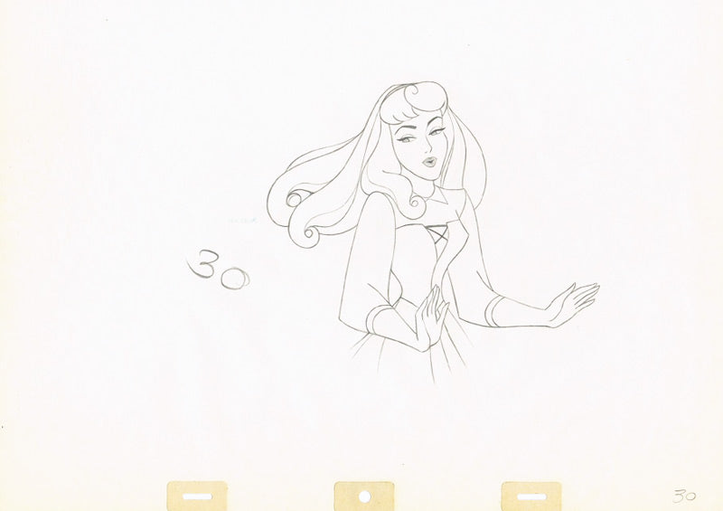 Original Walt Disney Production Drawing from Sleeping beauty of Briar Rose