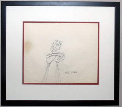 Original Walt Disney Production Drawing from Sleeping Beauty featuring Briar Rose, Signed by Marc Davis