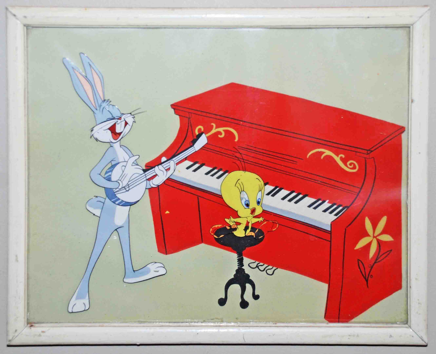 Original Warner Brothers Production Cel Featuring Bugs Bunny and Tweety Bird