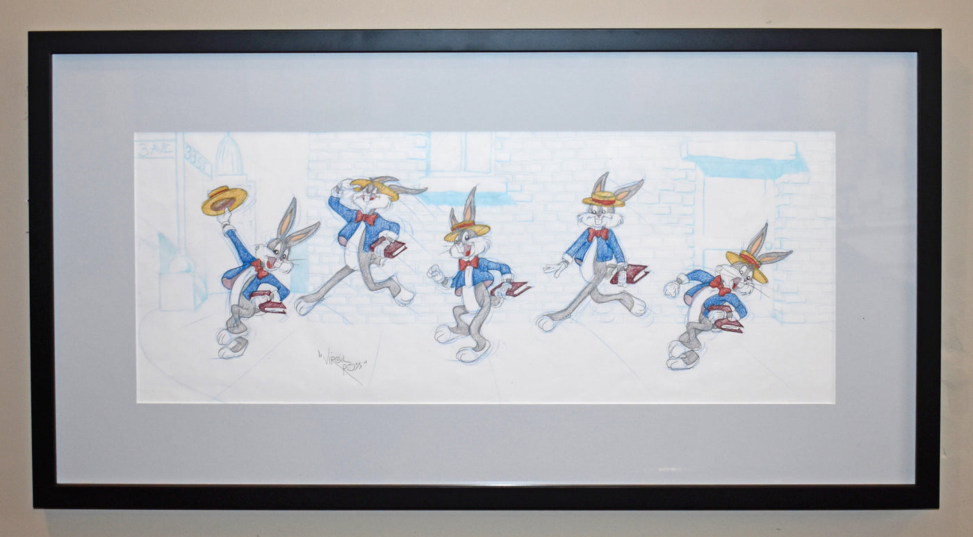 Warner Brothers Virgil Ross Animation Drawing of Bugs Bunny