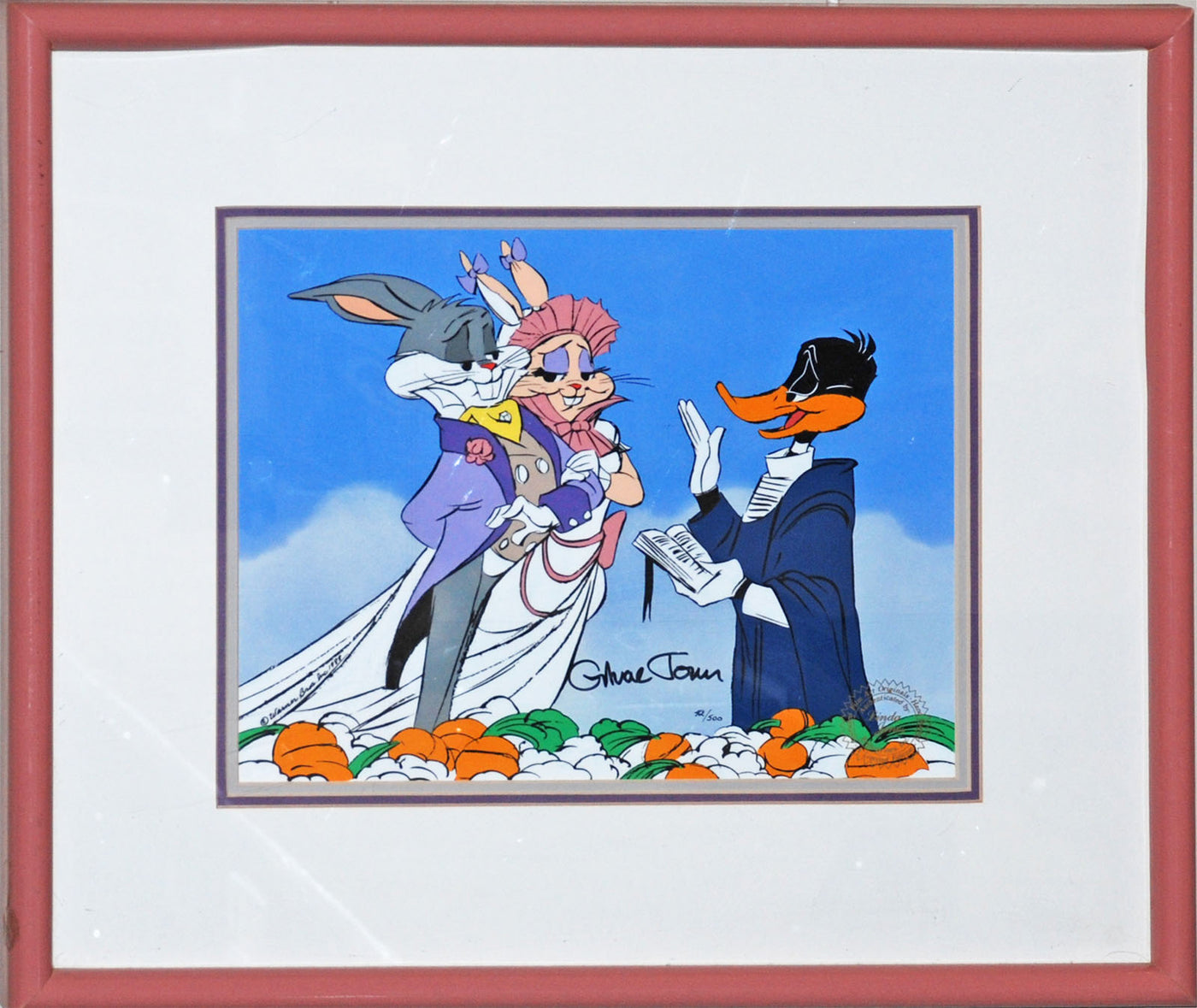 Original Warner brothers Limited Edition Cel, "Marriage Made In Heaven" featuring Bugs Bunny