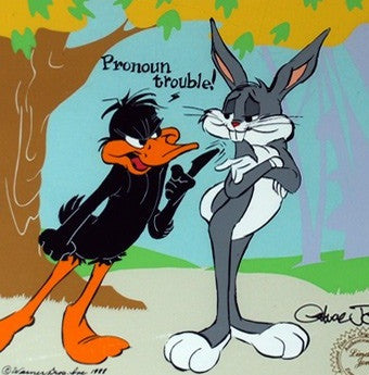 Warner Brothers Limited Edition Cel Pronoun Trouble Bugs Bunny, & Daffy Duck