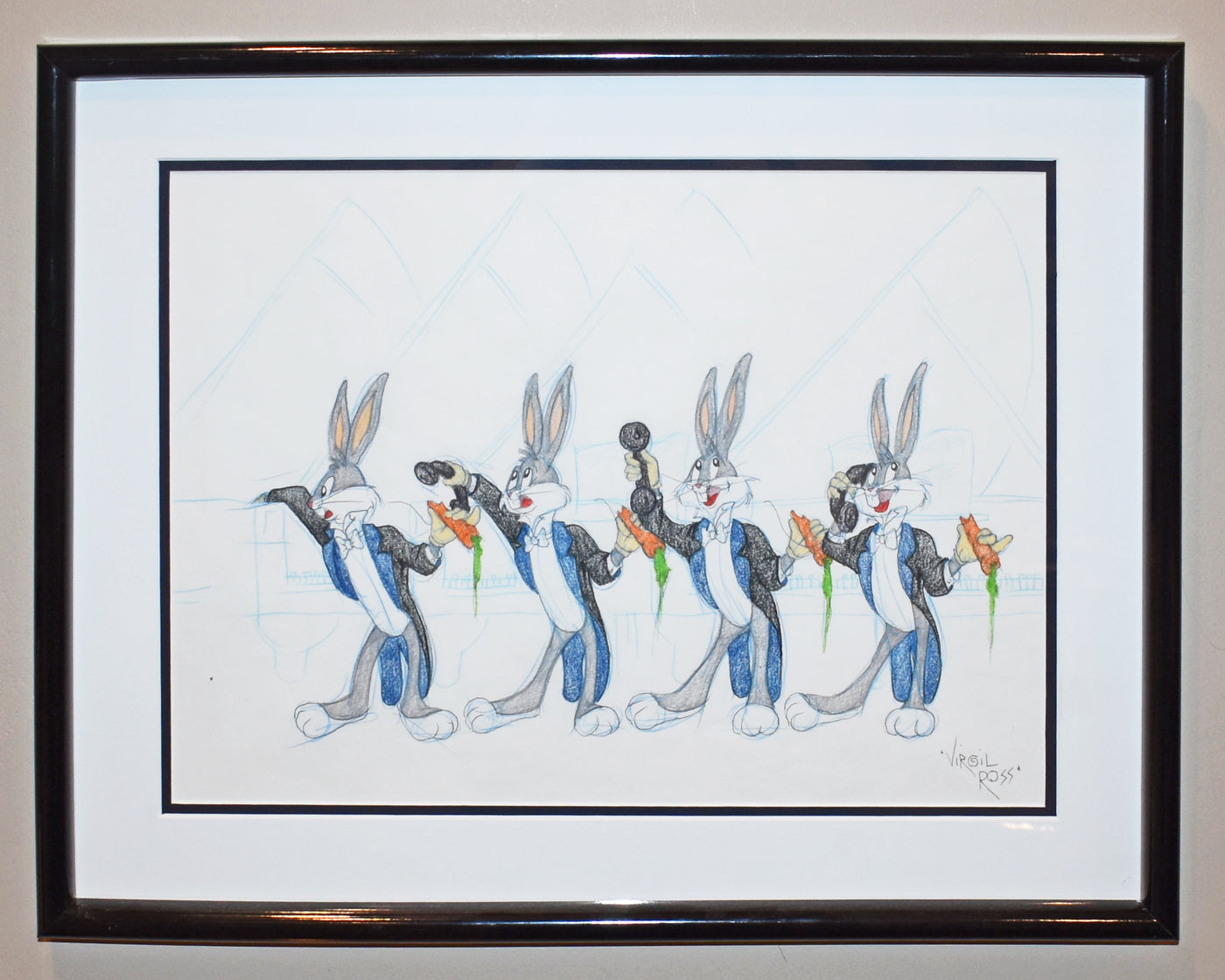 Warner Brothers Virgil Ross Animation Model Drawing of Bugs Bunny