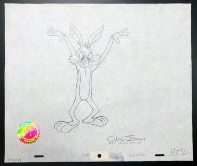 Original Warner Brothers Production Cel and Production Drawing featuring Bugs Bunny