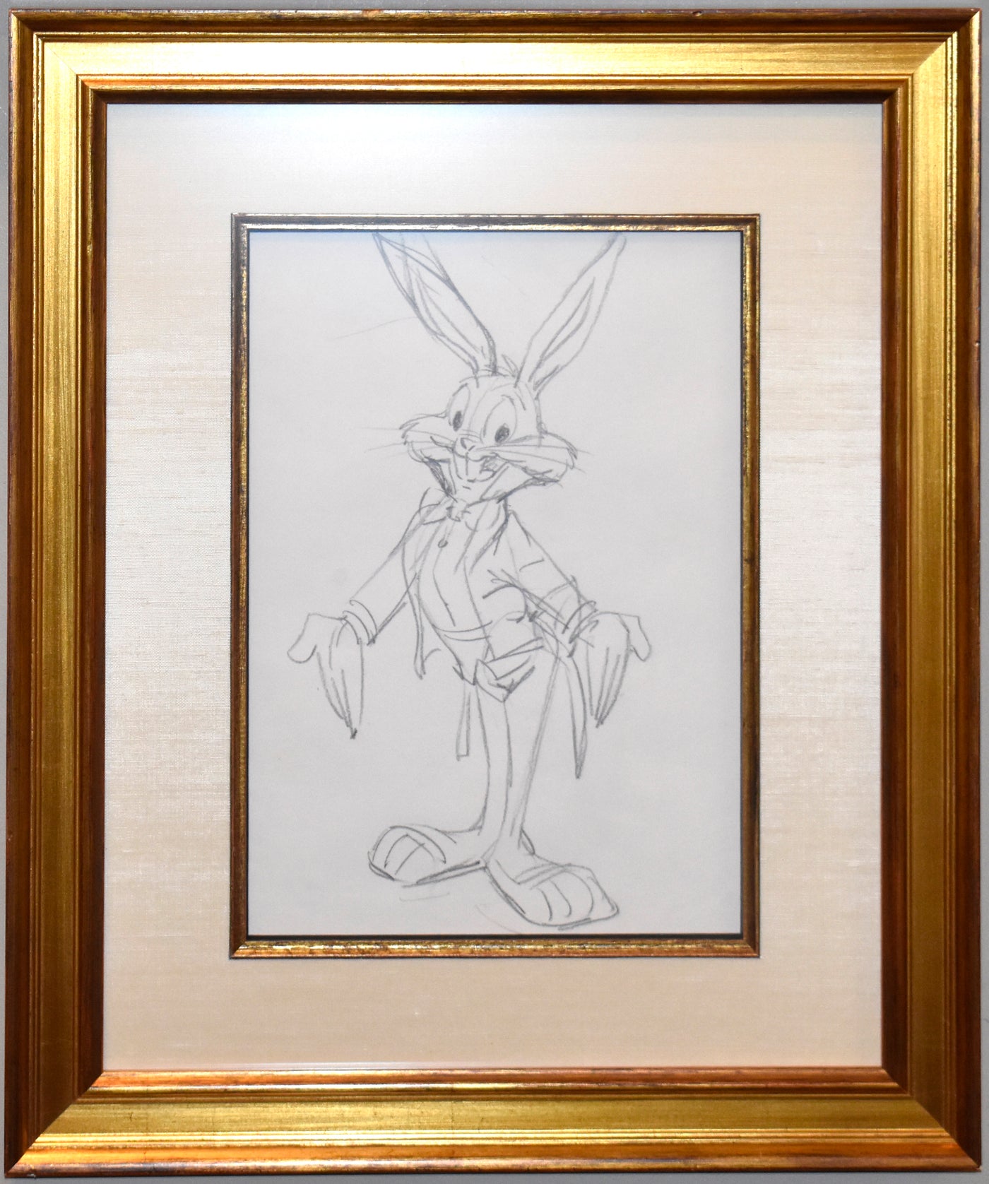 Original Warner Brothers Animation Drawing Featuring Bugs Bunny