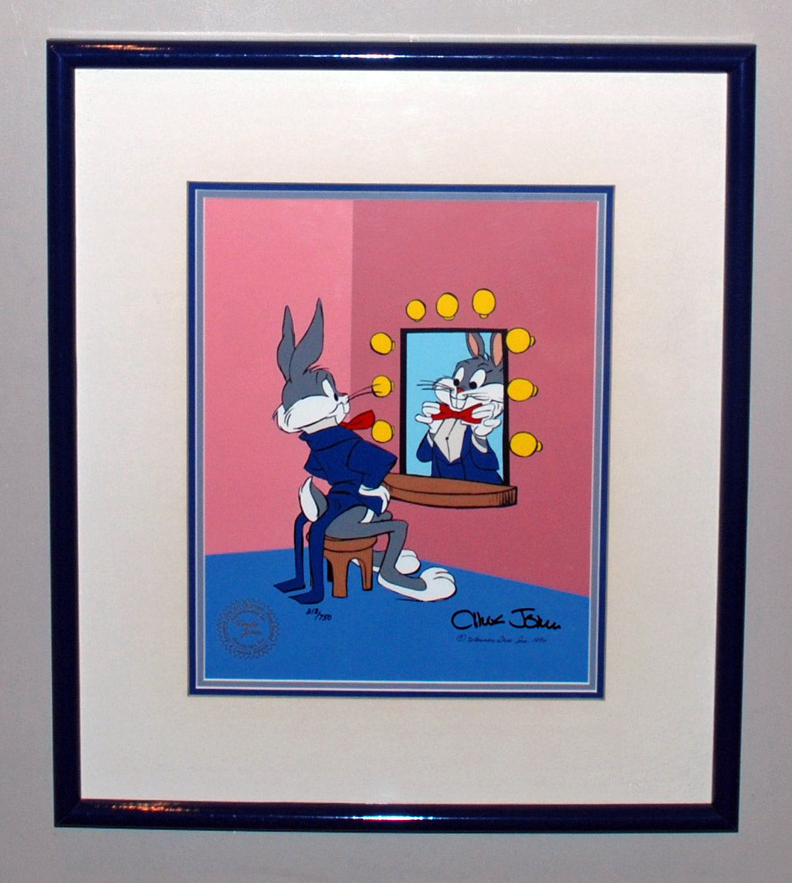 Original Warner Brothers Limited Edition Cel, Bugs with Bugs In Mirror