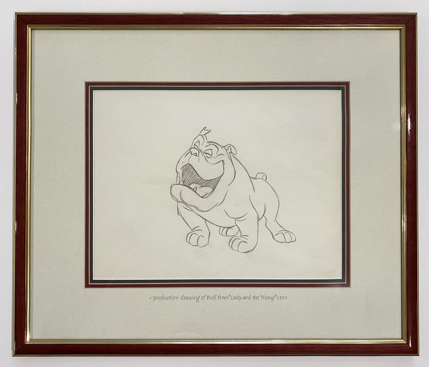 Original Walt Disney Production Drawing of Bull from Lady and the Tramp