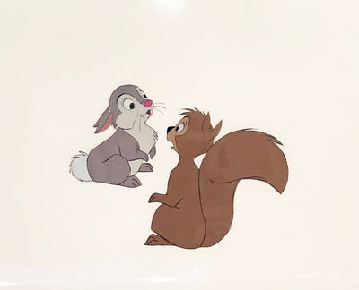 Original Walt Disney Production Cel from The Sword in the Stone featuring Squirrel and Rabbit
