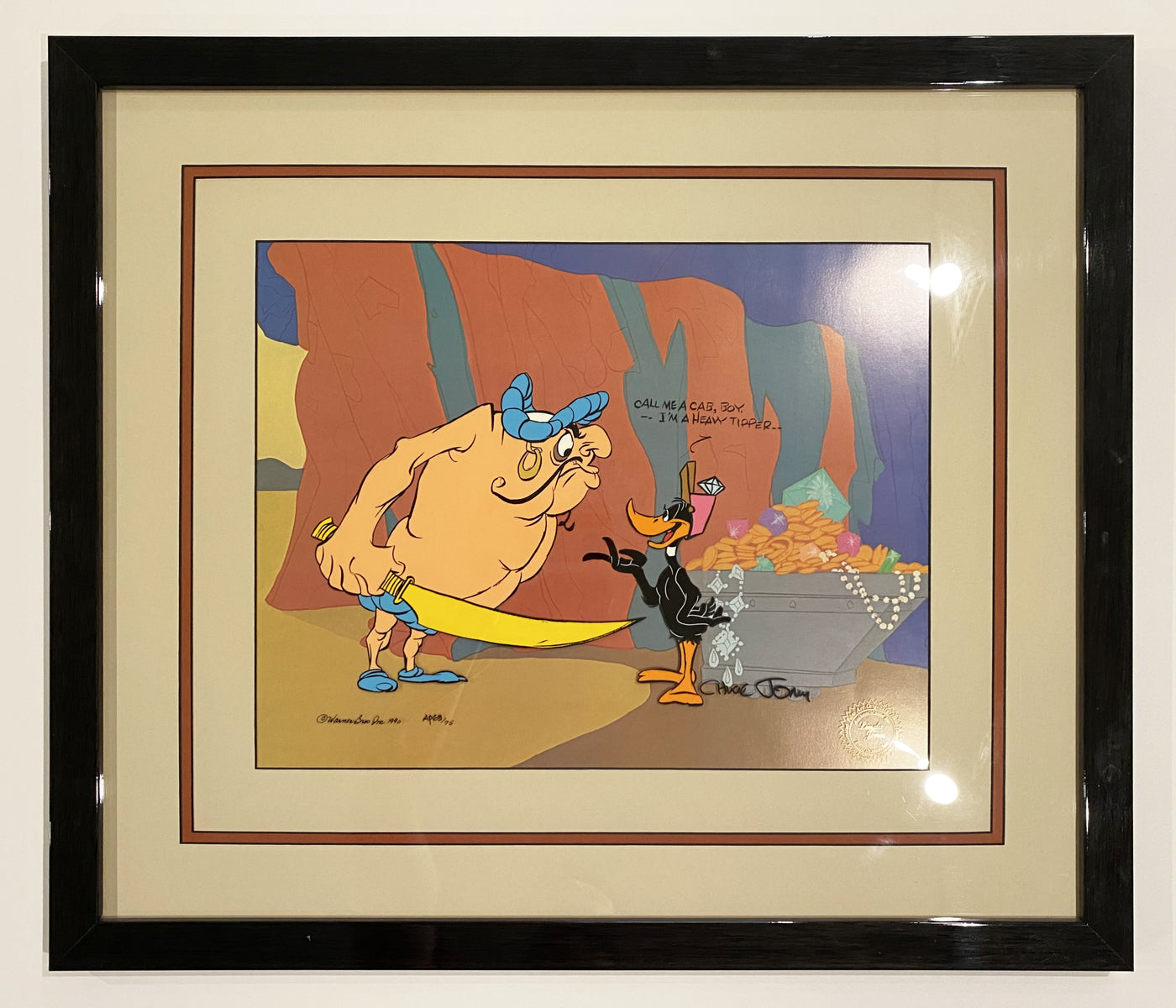 Warner Brothers Limited Edition Cel "Daffy & Hassan: Call Me a Cab" Signed By Chuck Jones