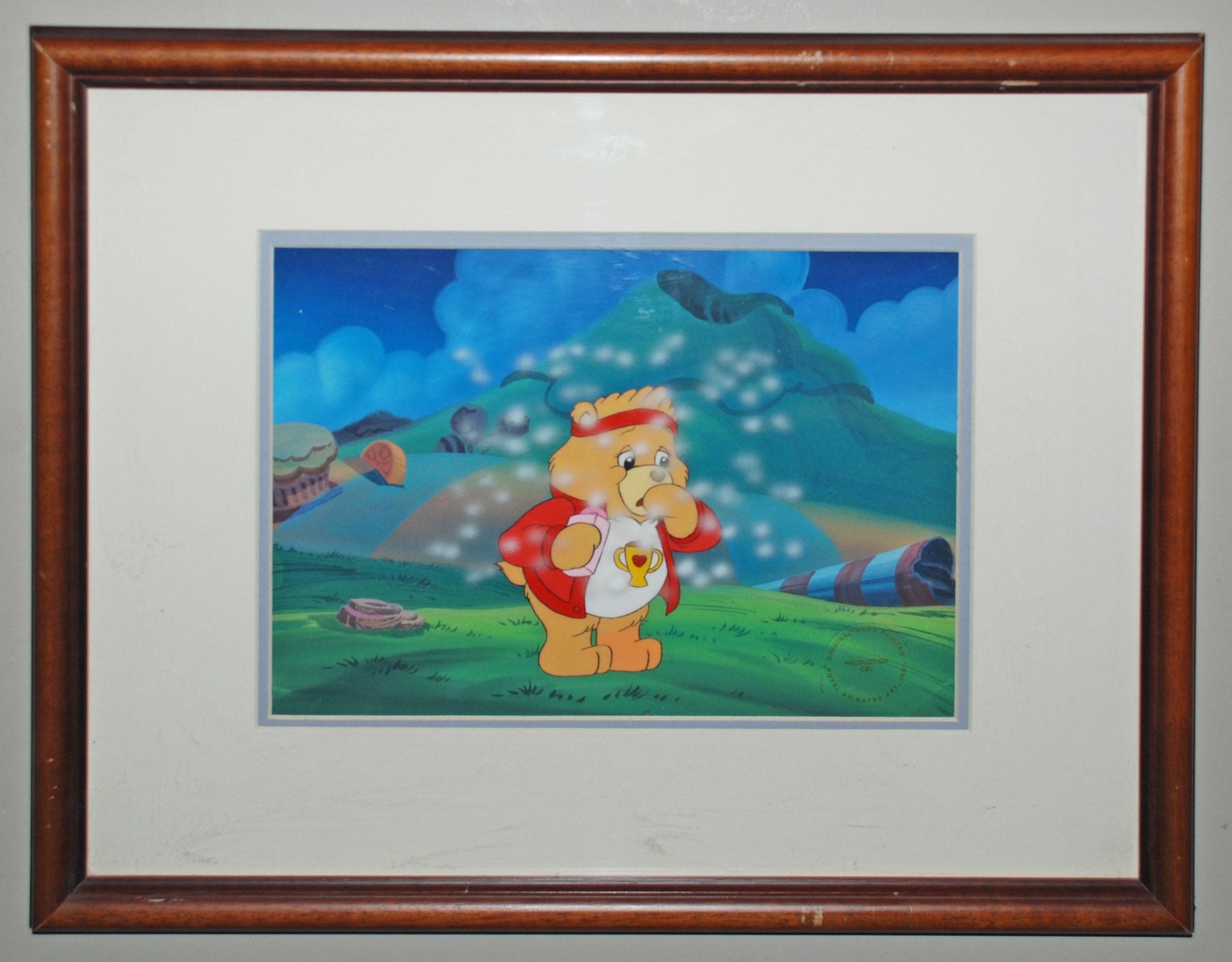 Original Care Bears production cel featuring Champ Bear ...