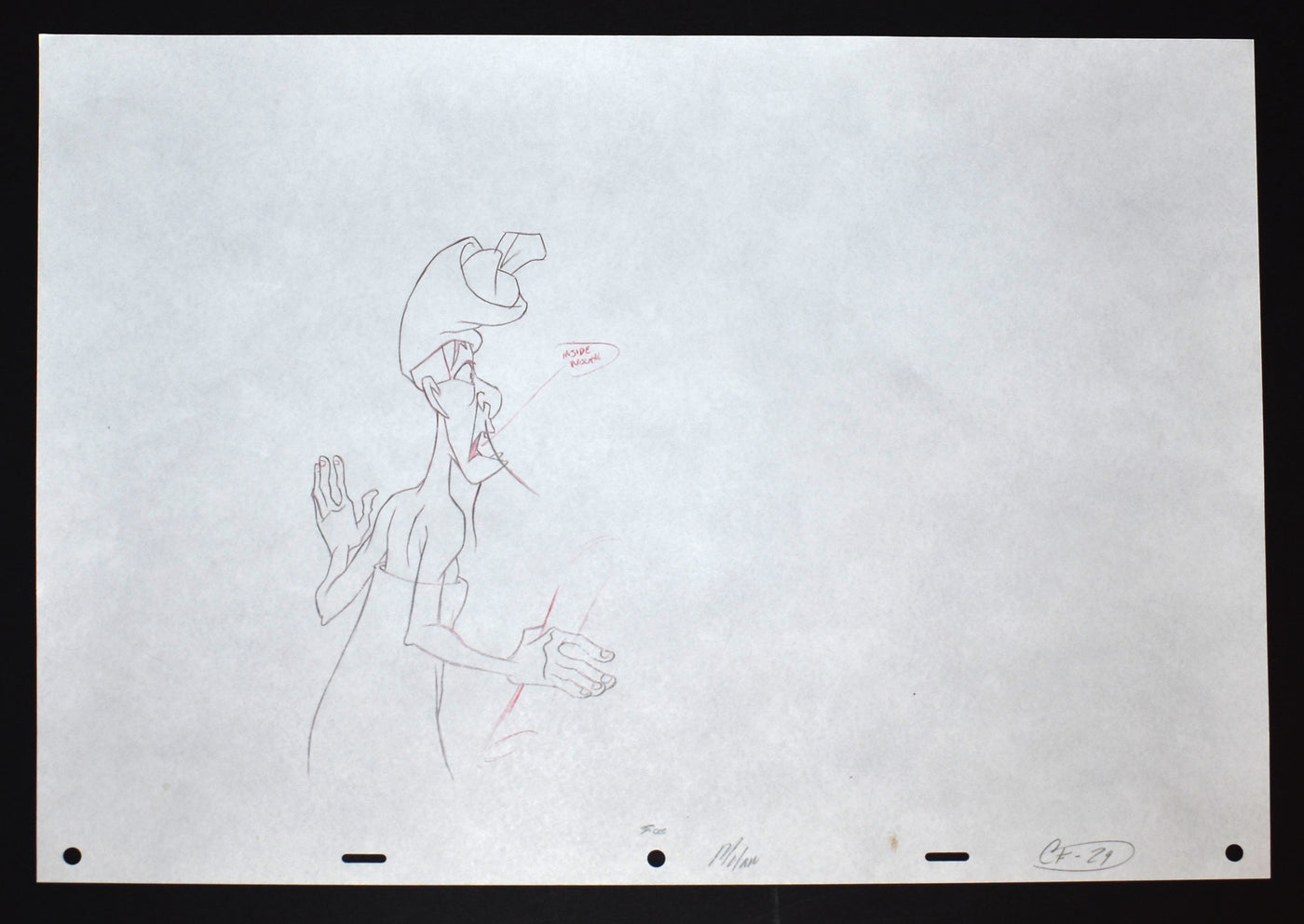 Original Walt Disney Production Drawing from Mulan (1998) featuring Chi-Fu