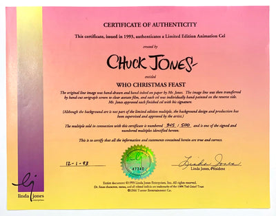 Original Chuck Jones Limited Edition Cel, Who Christmas Feast
