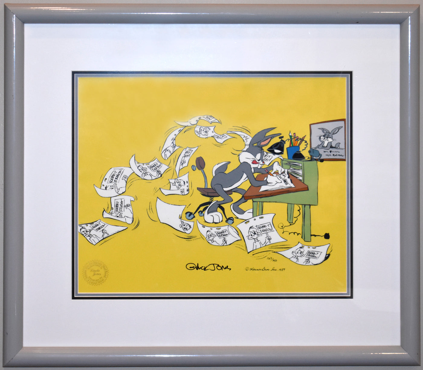 Original Warner Brothers Limited Edition Cel, "Bugs Director", featuring Bugs Bunny