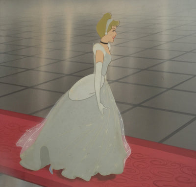 Original Walt Disney Production Cel on Production Background Featuring Cinderella