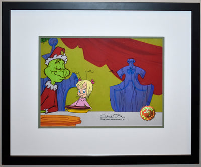 Original Signed Chuck Jones How the Grinch Stole Christmas Production Cel of The Grinch and Cindy Lou Who