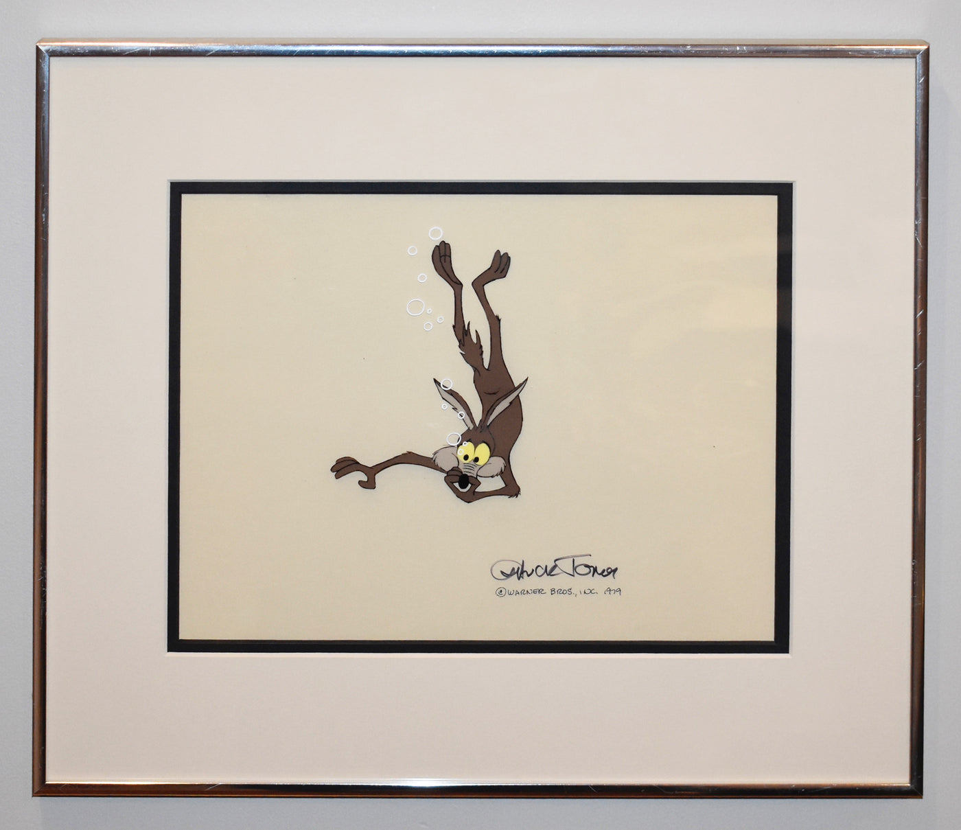 Original Warner Brothers Production Cel Featuring Wile E. Coyote from "Freeze Frame"