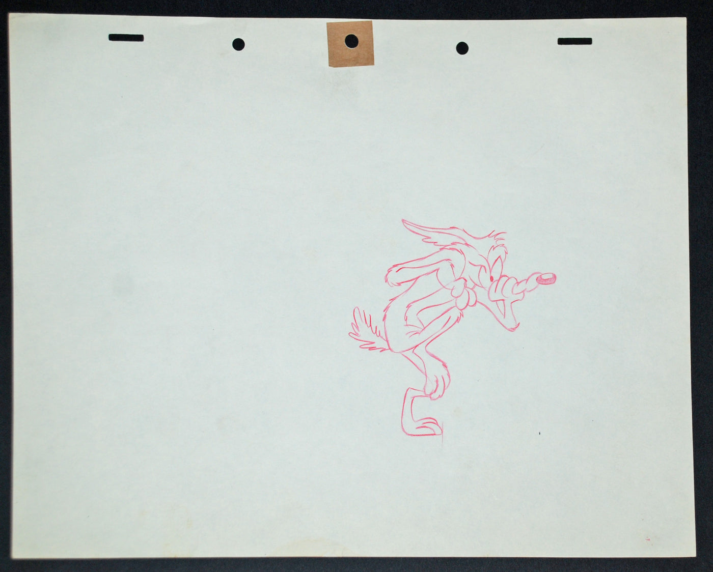 Original Warner Brothers Production Drawing Featuring Wile E. Coyote