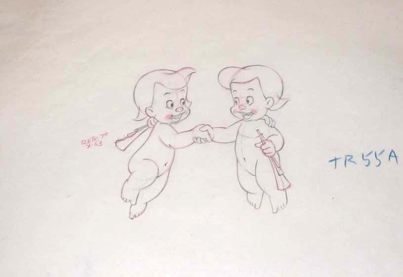 Original Disney Production Drawing of Cupids from Fantasia