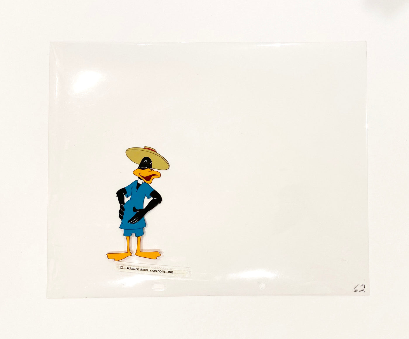 Original Warner Brothers Production Cel of Daffy Duck from Muscle Tussle (1953)