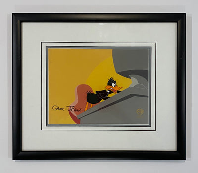Original Warner Brothers Production Cel from "Gremlins 2" main title sequence featuring Daffy Duck, Signed by Chuck Jones
