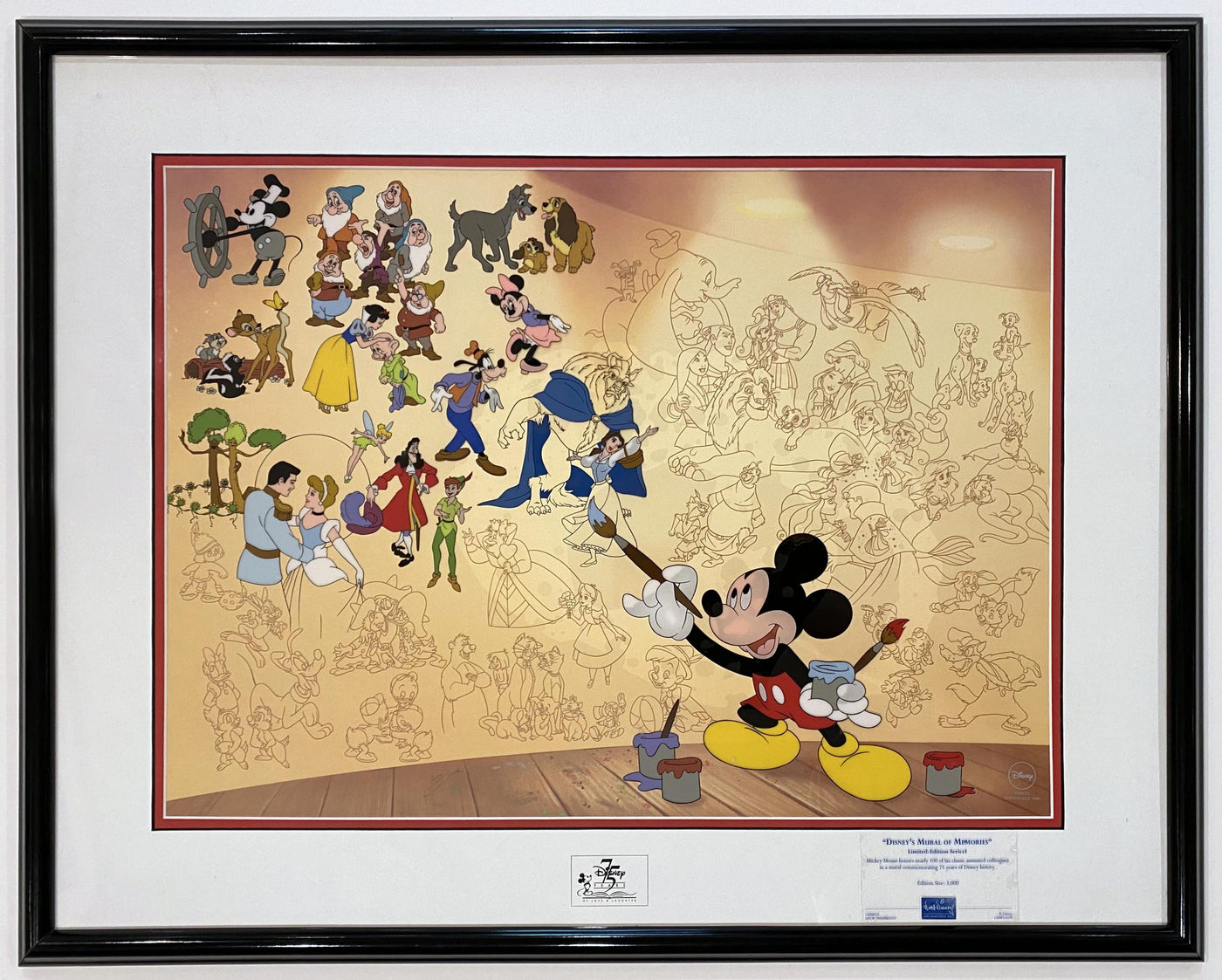 Original Walt Disney Limited Edition Sericel, Disney's Mural of Memories