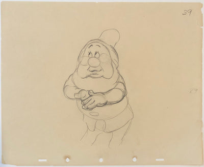 Original Walt Disney Production Drawing Featuring Doc