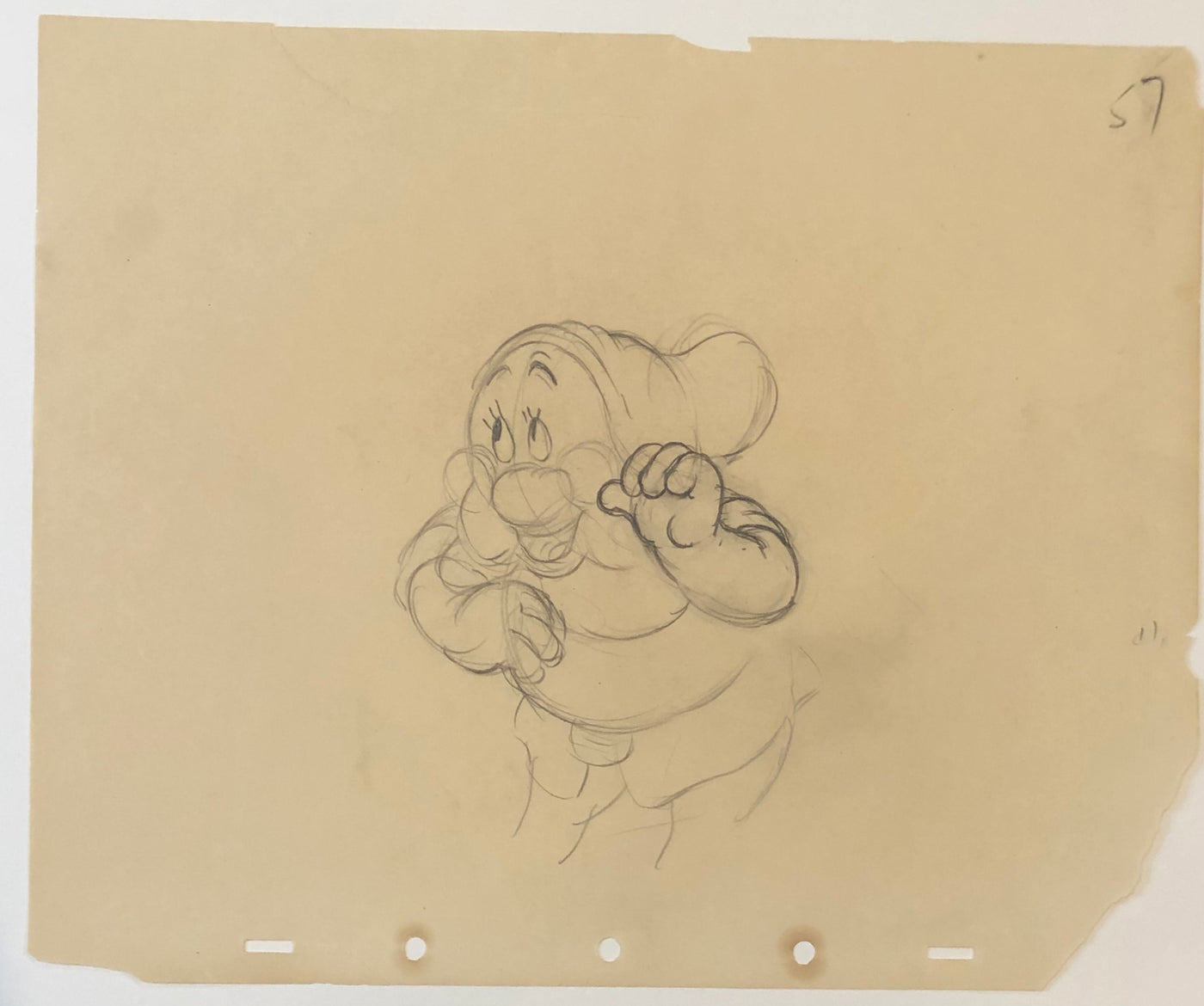 Original Walt Disney Production Drawing Featuring Doc