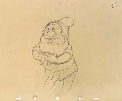 Original Walt Disney Production Drawing Featuring Doc