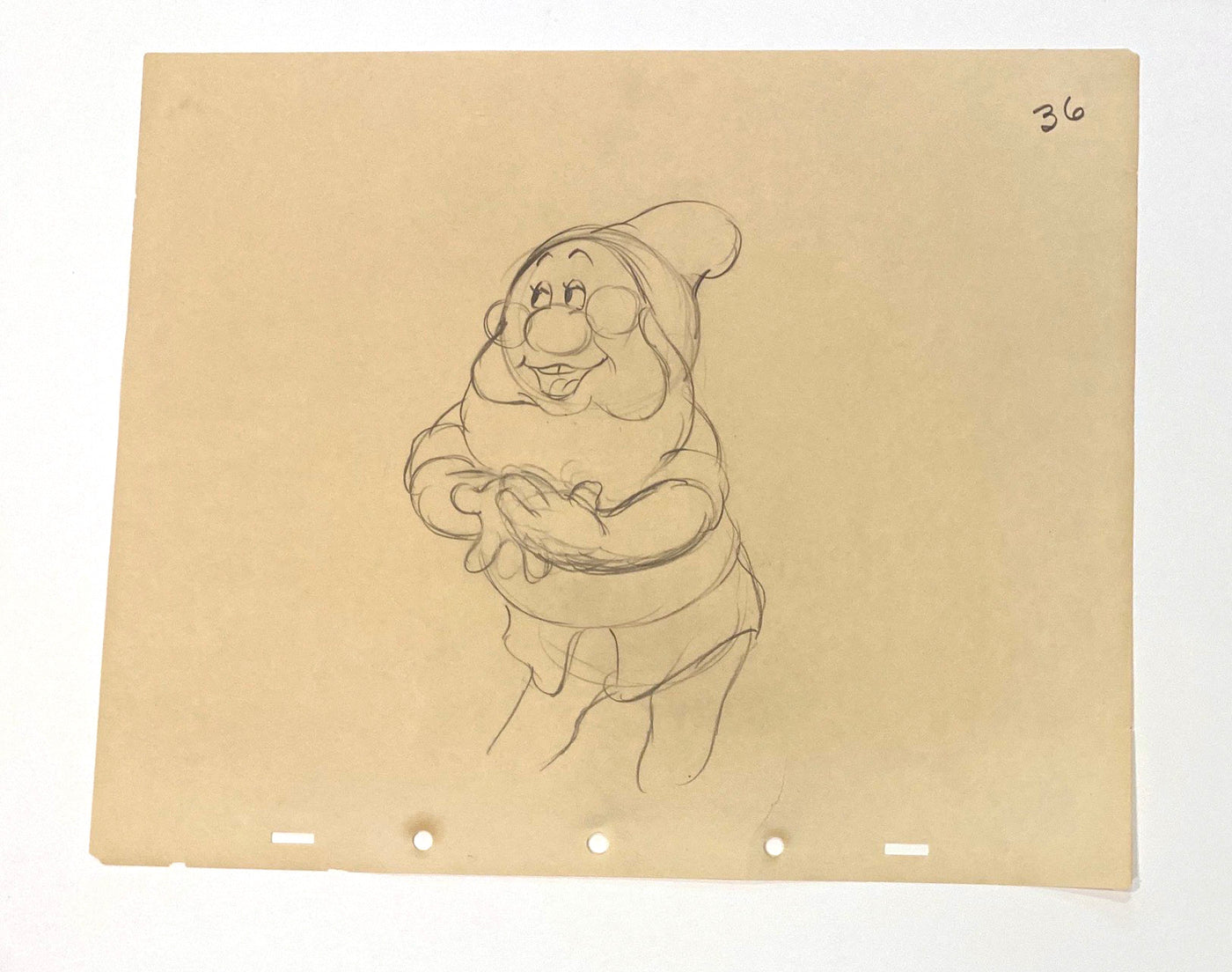 Original Walt Disney Production Drawing Featuring Doc