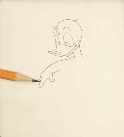 Walt Disney Disneyland TV Program The Plausible Impossible Sericel Drawing Donald
