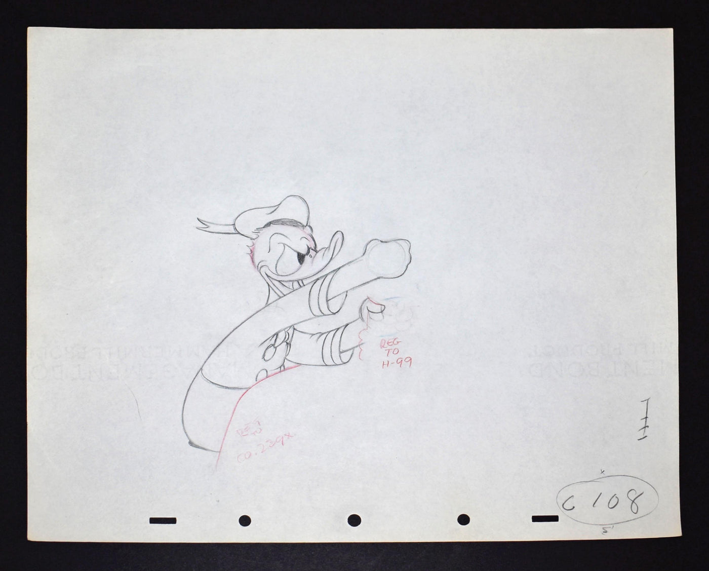 Original Walt Disney Production Drawing of Donald Duck from Donald's ...