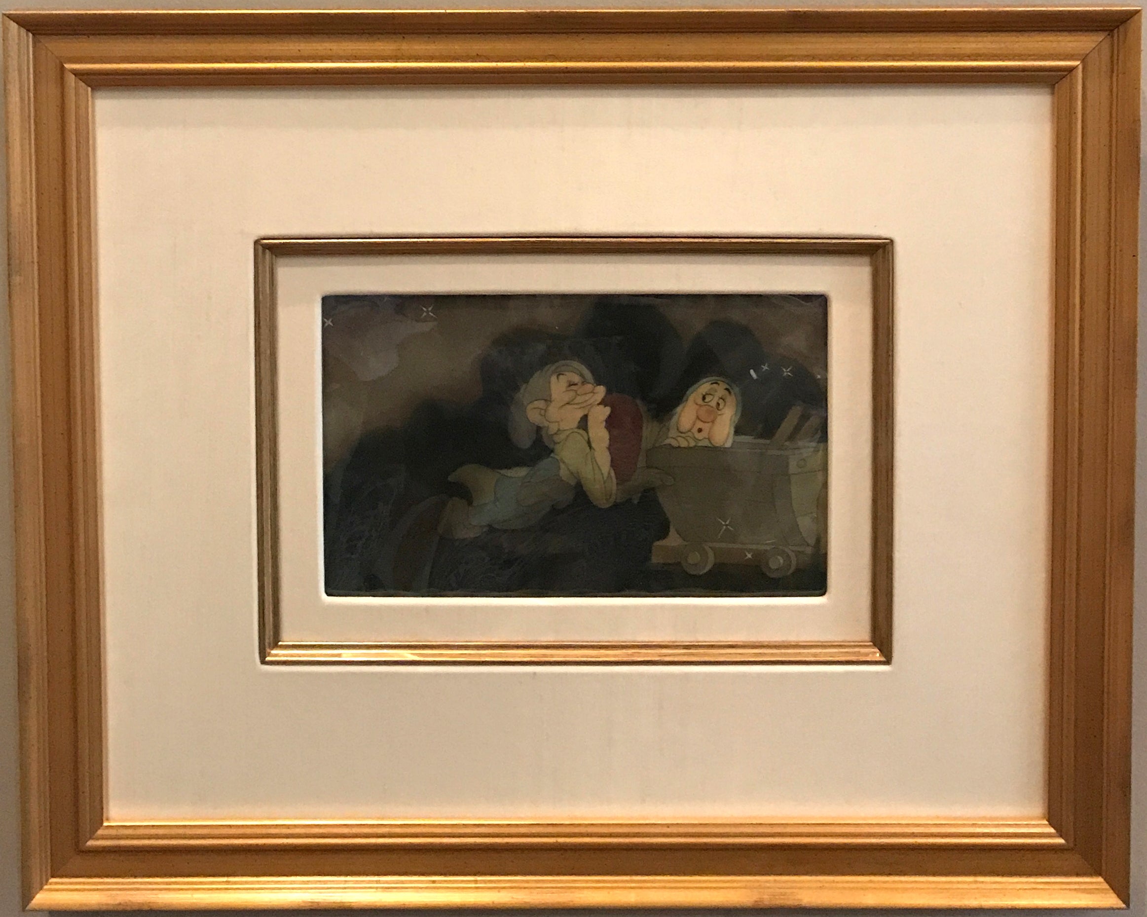 Walt Disney Production Cel on Courvoisier Background Featuring Dopey ...