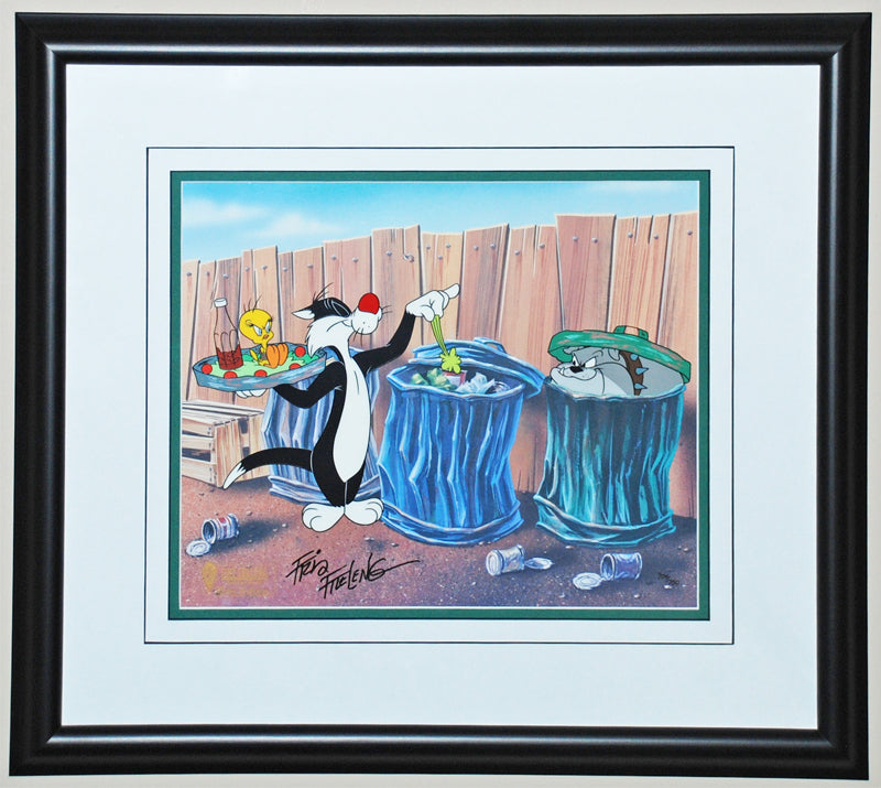 Original Warner Brothers Limited Edition Cel featuring Sylvester & Tweety