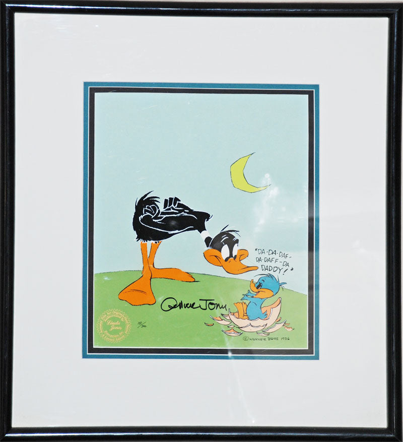 Warner Brothers Limited Edition Cel titled "Daffy Daddy" (1986) featuring Daffy Duck