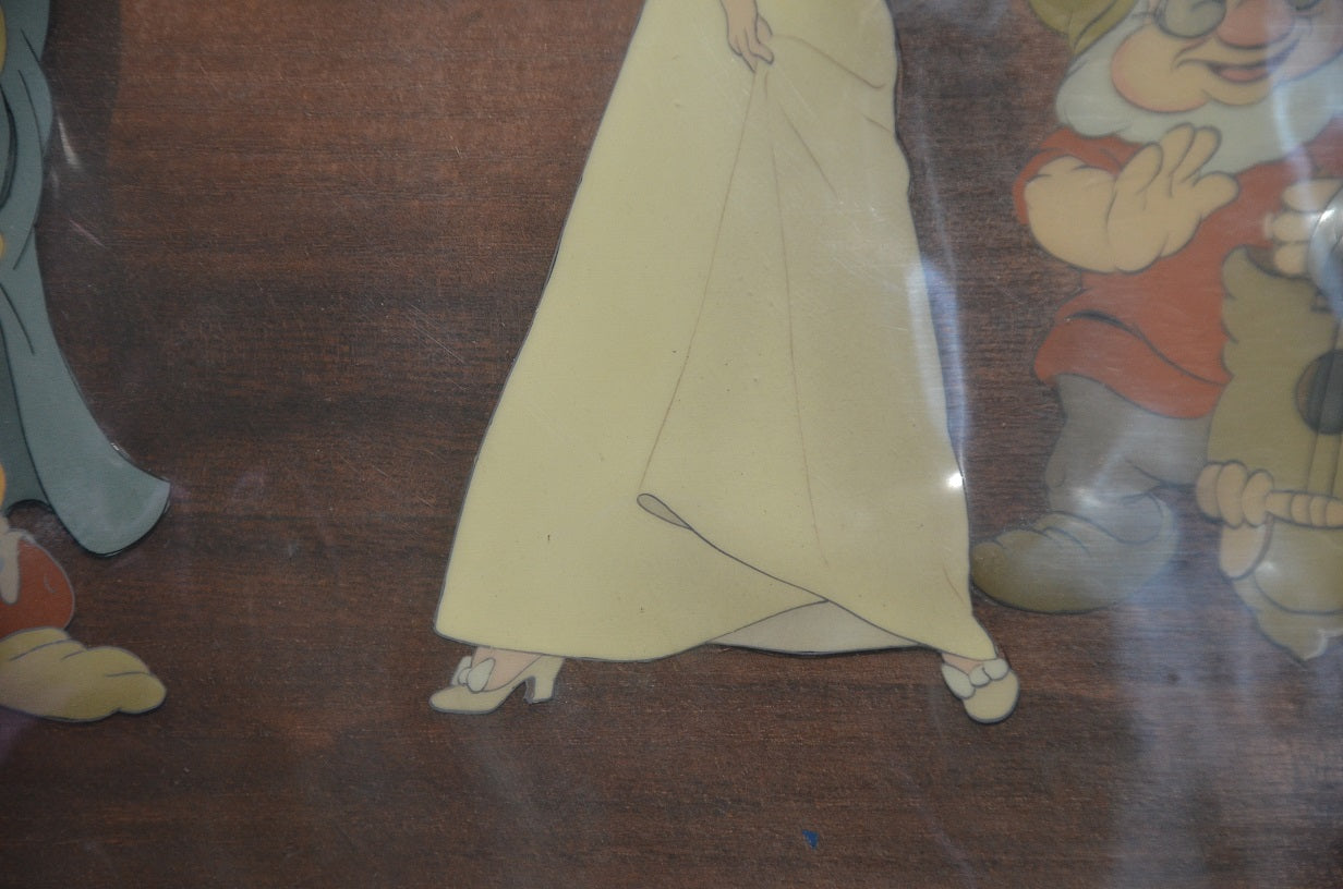 Original Walt Disney Production Cels Setup On Courvoisier Background From Snow White And The 