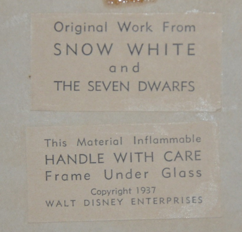 Original Walt Disney Production Cels Setup on Courvoisier Background from Snow White and the Seven Dwarfs
