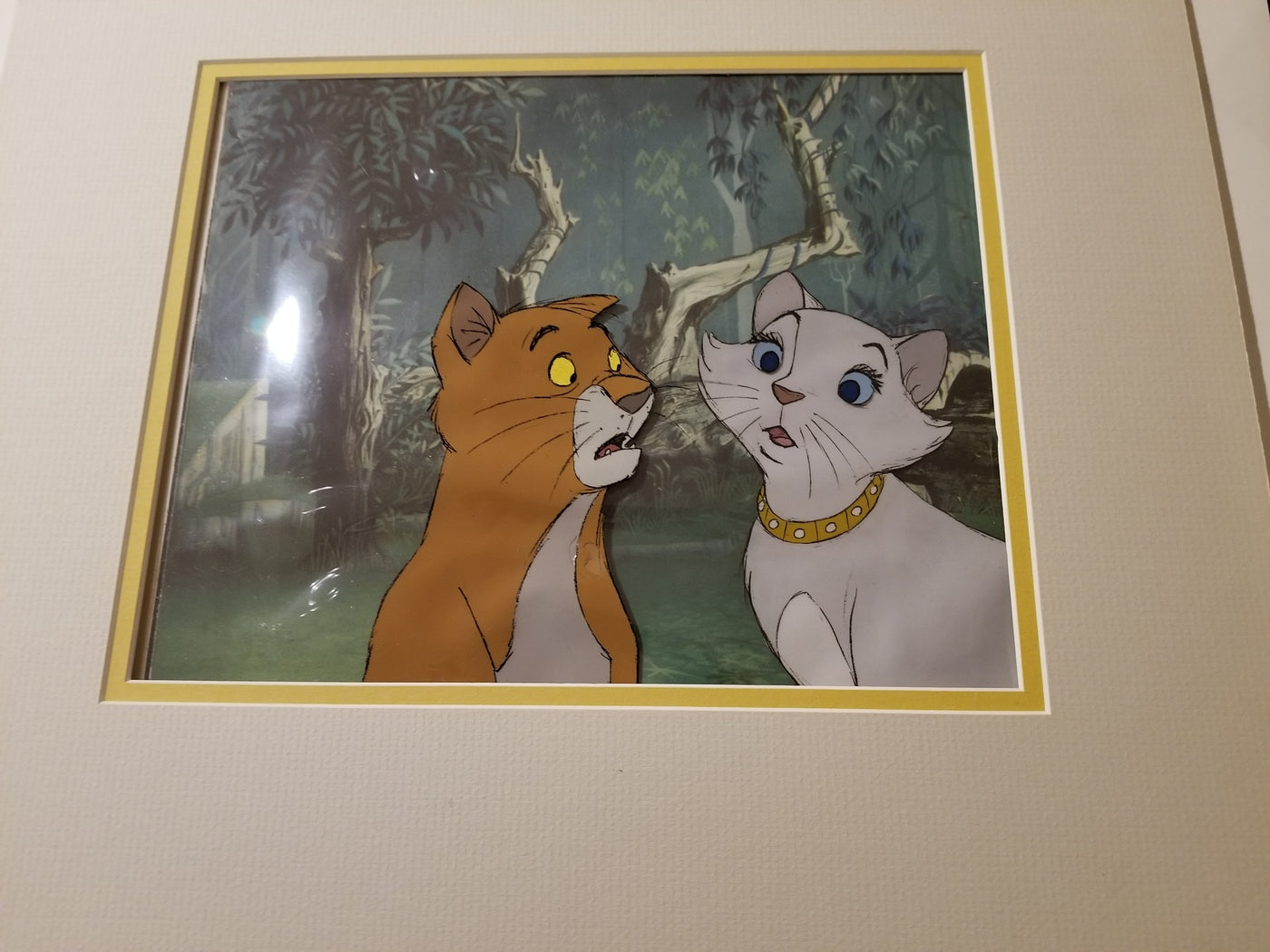 Original Walt Disney Production Cel from The Aristocats featuring Thomas O'Malley and Duchess