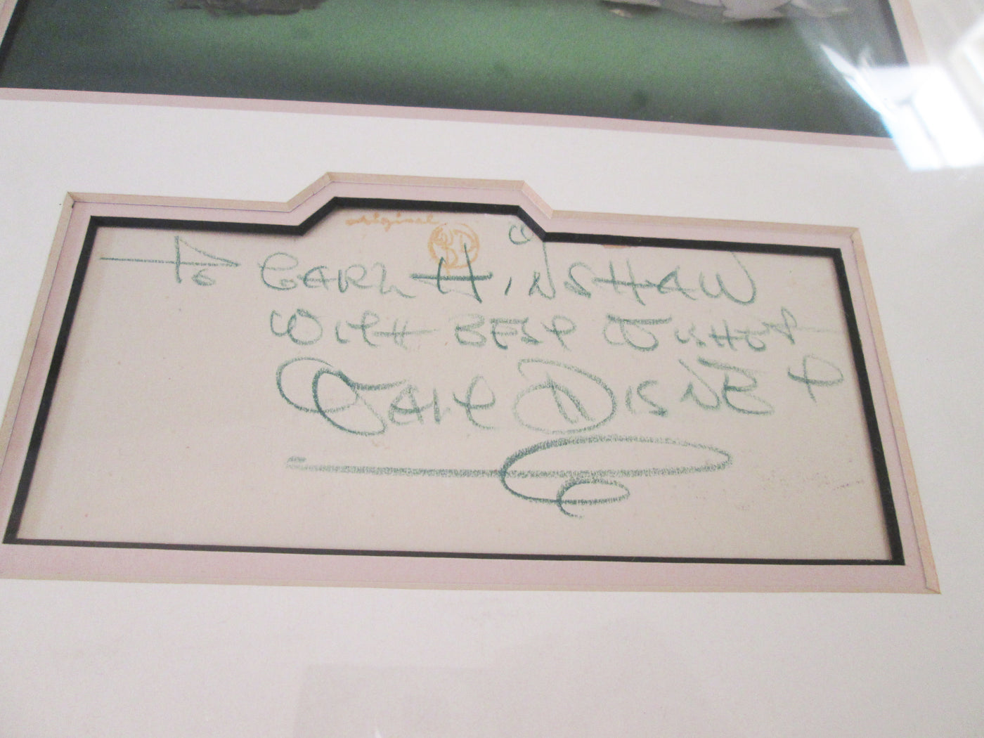 Original Walt Disney Production Cel from Dumbo with Secretarial Walt Disney Signature